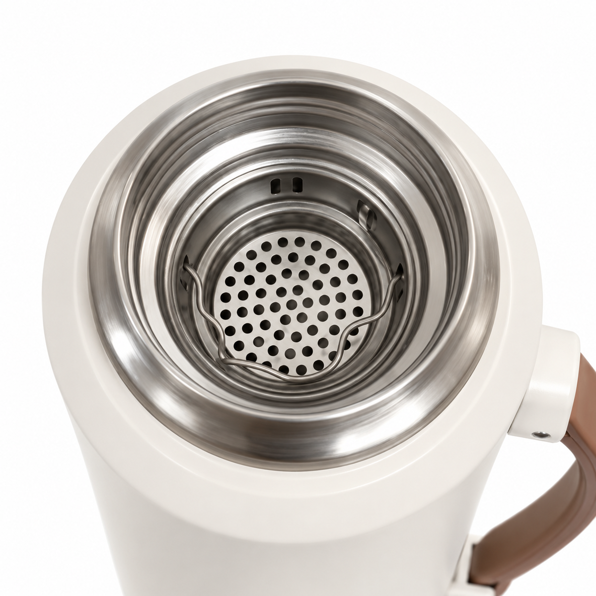 CoreX by Alysar cream Insulated Tea Bottle with Cup – 800ml Stainless Steel Tea Infuser