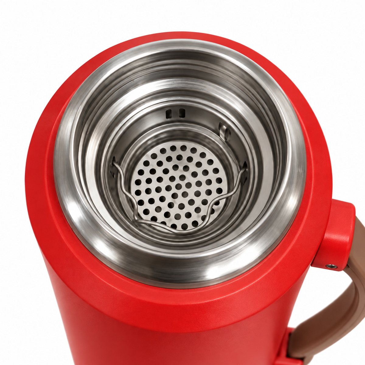 CoreX by Alysar red Insulated Tea Bottle with Cup – 800ml Stainless Steel Tea Infuser