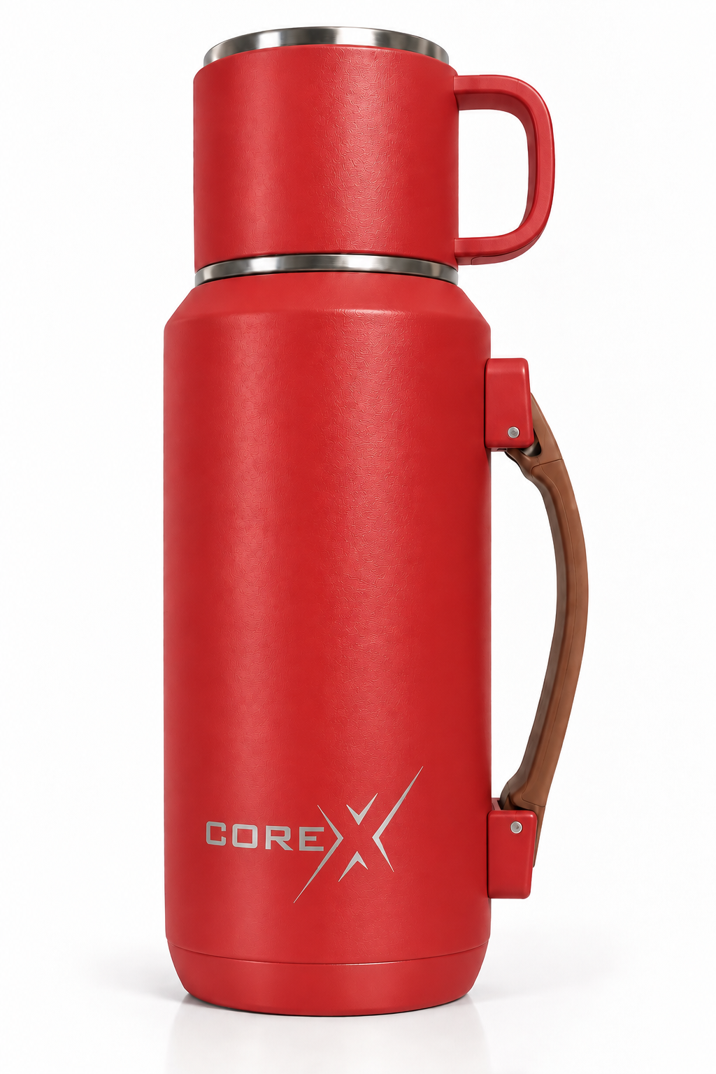 CoreX by Alysar red Insulated Tea Bottle with Cup – 800ml Stainless Steel Tea Infuser